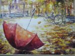 Картина "Красный зонтик" автор Баранов Евгений